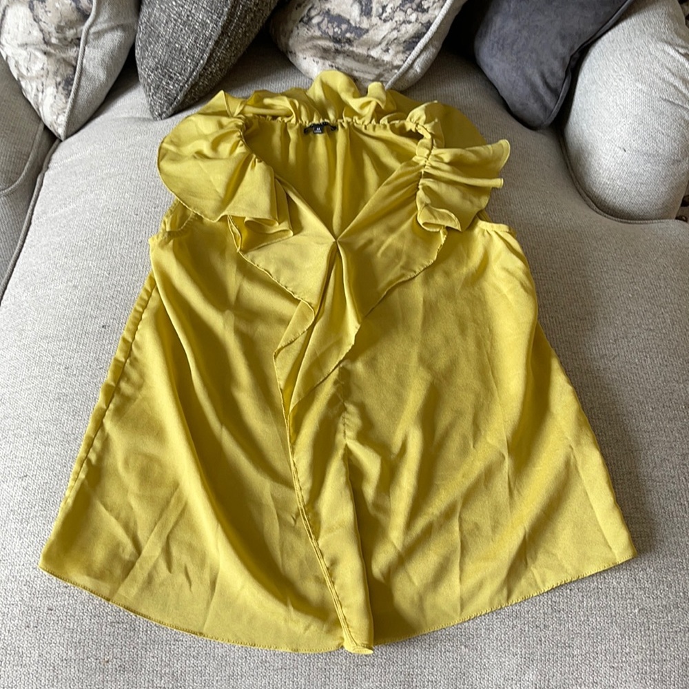 Ruffle mustard color shirt